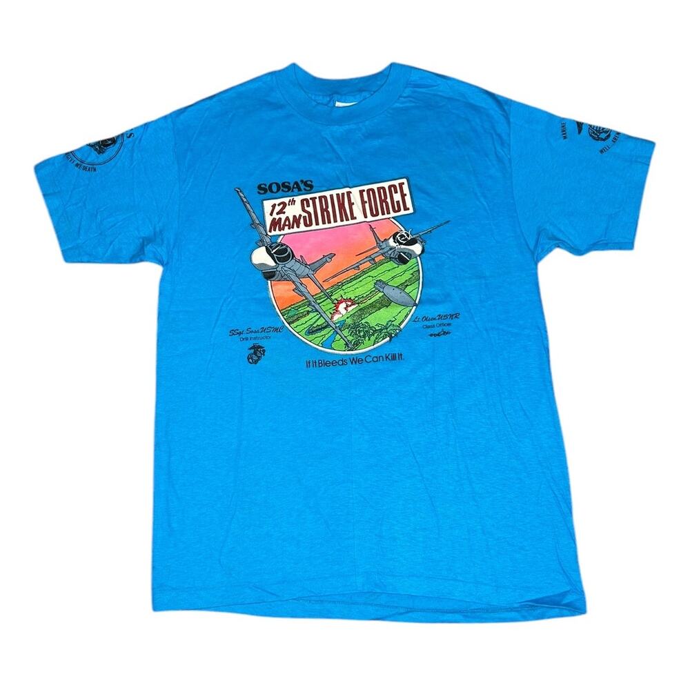 Vintage 90s US Military Marine Corps Sosa's 12th Man Strike Force T-Shirt